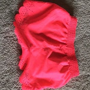 Neon pink shorts